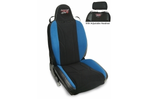 MasterCraft Baja RS DirtSport Reclining Seat w/Adj. Headrest & BRS Stitching- Black/Black/Blue