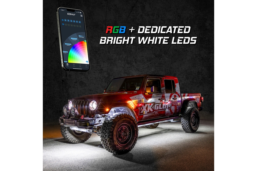 XK Glow XKAlpha LED Underglow Light Kit w/ RGBW (8pc)