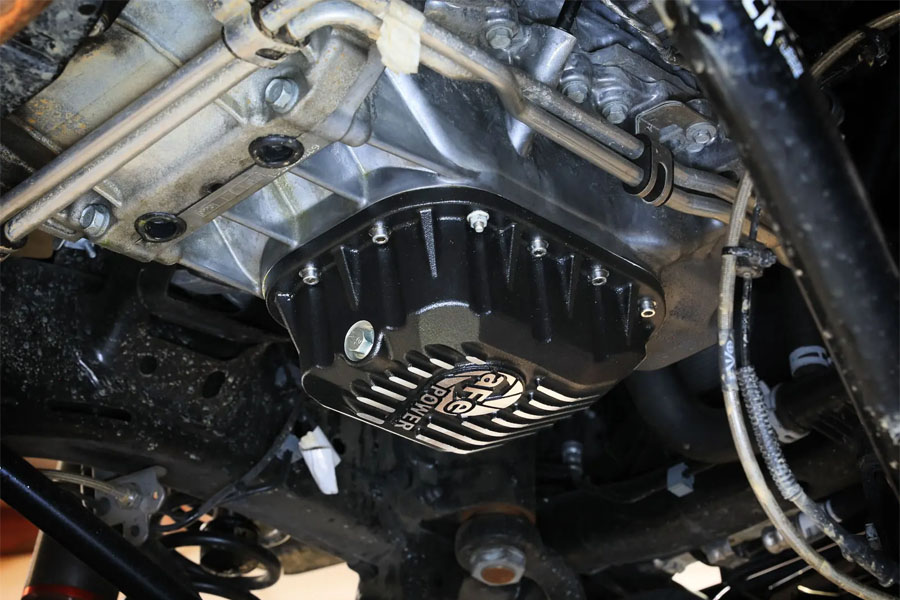 aFe POWER Pro Series Engine Oil Pan Black w/ Machined Fins - JL/JT 3.6L