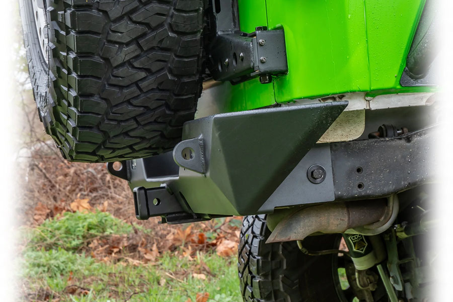 Turn Offroad Rear Bumper w/ LED Pod Lights and Hitch Receiver - JK