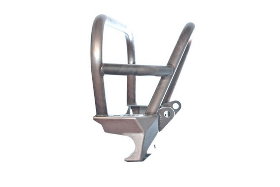 Motobilt Crusher Front Bumper w/ Grill Hoop and Stinger - Bare Steel  - LJ/TJ/YJ