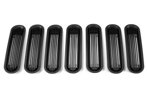 Rugged Ridge Outer Rings w/Billet Grill Inserts Black - JK