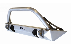 VKS Fab Shorty V2 Front Bumper w/ Hoop and Fog Light Mounts - Bare - JK