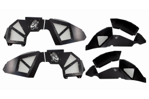 Fishbone Offroad Front and Rear Aluminum Inner Fenders - Black  - JL 4Dr