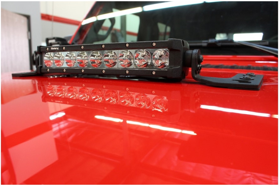 Go Rhino 10in Single Row LED Light Bar Center Hood Mount - JT/JL