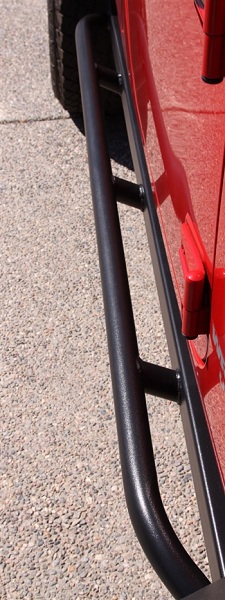 Rock Hard 4x4 Patriot Series Rocker Guards Tube Style - Angled Up - JK 2dr