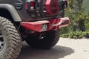 M.O.R.E. Rock Proof Rear Bumper with Clevis Mounts, Powder Coating Textured Black with Clevis Mounts, JL - JL