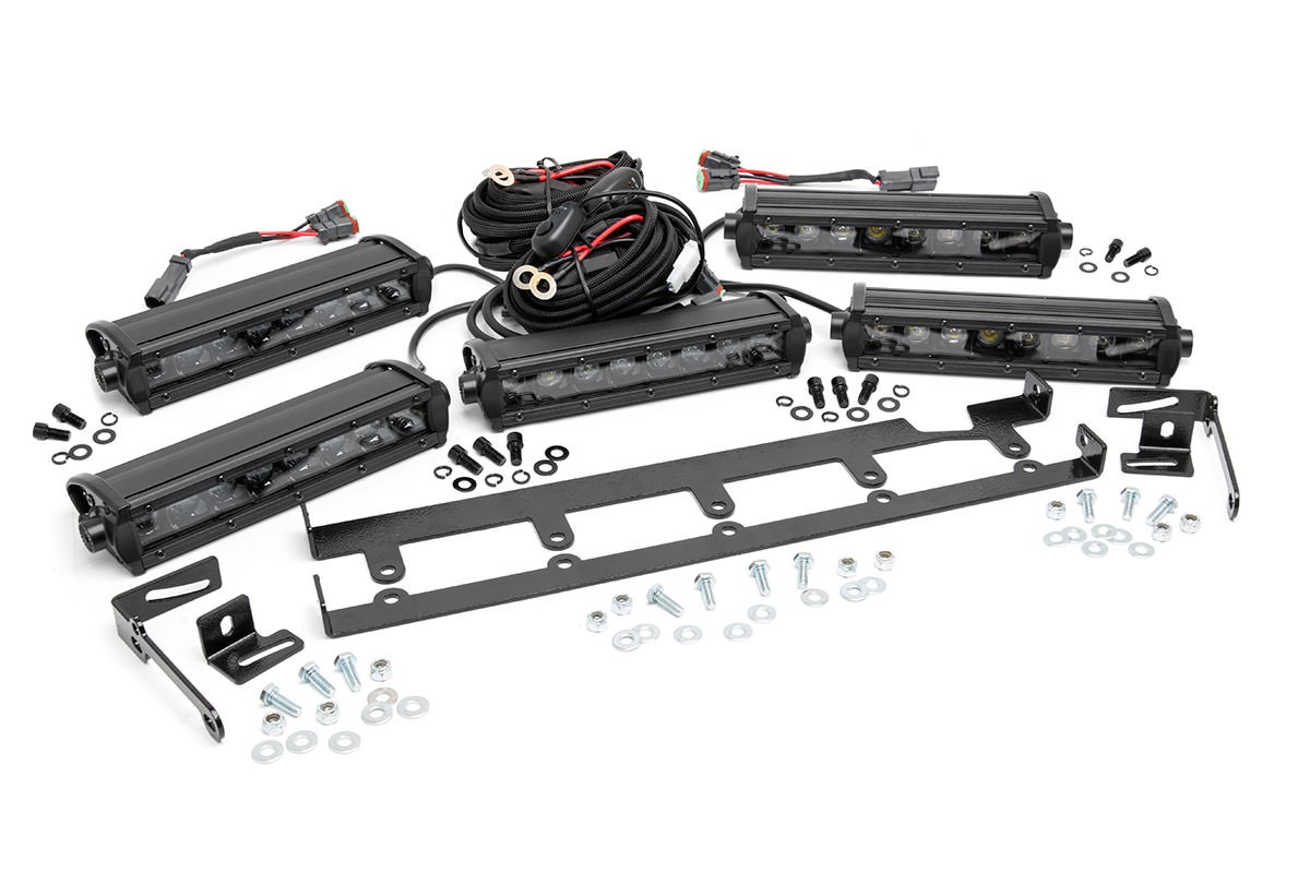 Rough Country 8in Vertical Light Bar Grille Kit - JK