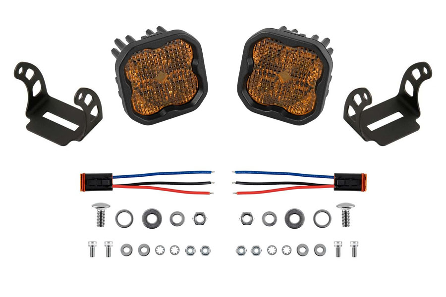 Diode Dynamics SS3 Yellow Pro LED Pod Pair, Combo/Driving - Amber