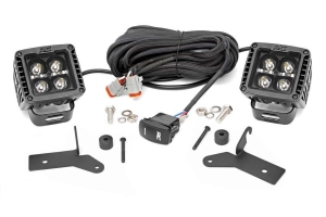 Rough Country 2in Black-Series LED Lower Windshield Kit - w/ White DRL - JT/JL except Moab Models