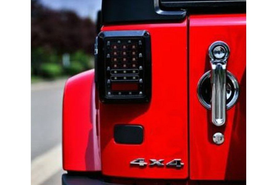 Quake LED 6in x 8in 25w Tail Lights Smoked Lens - JK