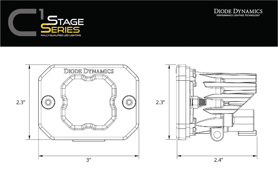 Diode Dynamics Stage Series Flush Mount Reverse Light Kit, C2 Sport 
