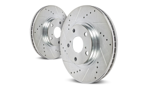 Power Stop Evolution Cross-Drilled and Slotted Rotor Set, Front - TJ/YJ 1990-99