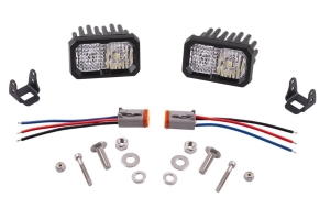  Diode Dynamics Stage Series C2 2in Sport White Combo LED Pods, Amber Backlight - Pair