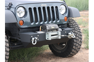 OR-Fab Front Stubby Bumper Center Winch Mount Wrinkle Black