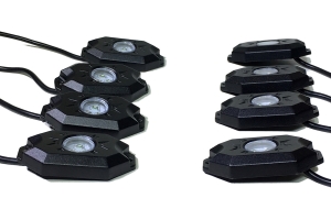 Quake LED 8-Piece LED RGB Rock Lights, Bluetooth Controller Not Included - Quad Lock Compatible 