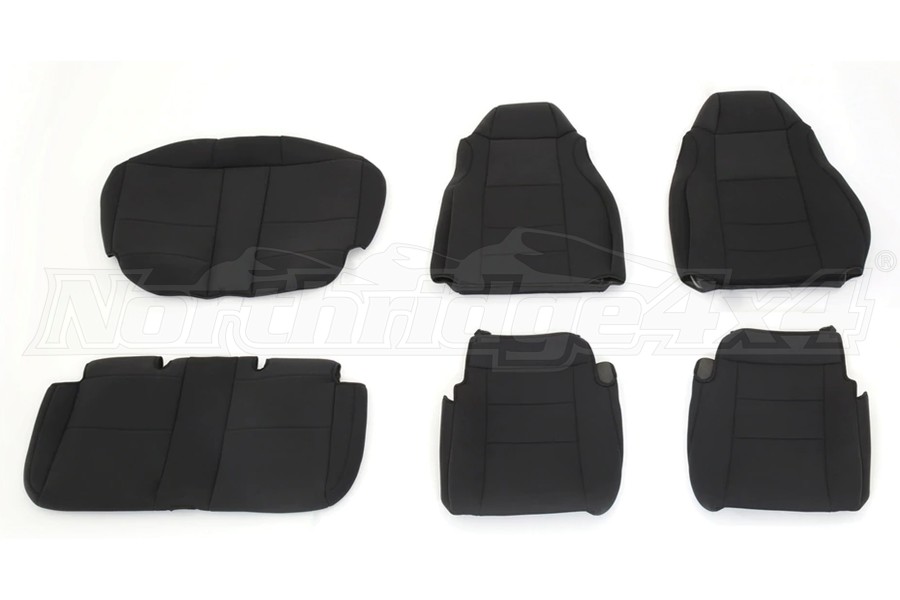 King 4WD Premium Front and Rear Black Neoprene Seat Covers Jeep Rubicon 20042006 11010601