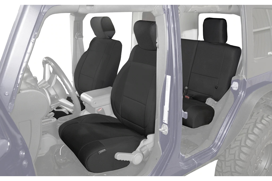 King 4WD Premium Neoprene Black Front and Rear Seat Covers -  - JK 4dr 2007 only