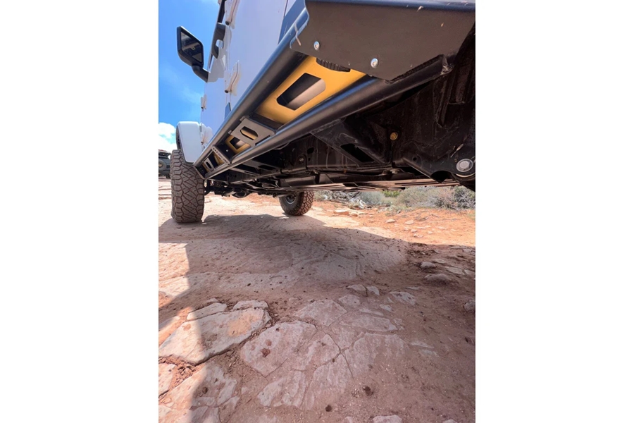 EVO Manufacturing Weld-On Rock Sliders w/ Step Plates - Bare - JT 
