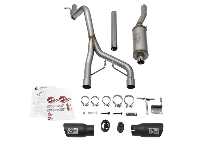 aFe POWER Rebel Series 2.5in Cat-Back Exhaust System w/ Black Tip  - JK 