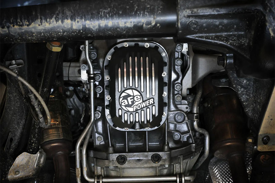 aFe POWER Pro Series Engine Oil Pan Black w/ Machined Fins - JL/JT 3.6L