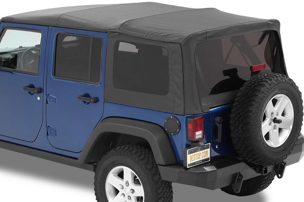 Bestop Supertop Squareback Soft Top w/Tinted Windows - Black Diamond - JK 4dr