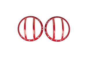 Rugged Ridge Elite Pivotal Headlight Euro Guards, Red - JK