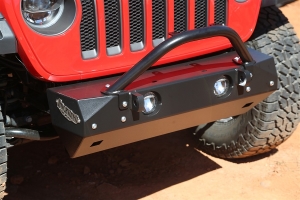 Rock Hard 4x4 Stubby Front Bumper Winch Guard with Light Mount  - JT/JL