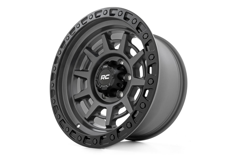 Rough Country 85 Series Wheel 17x9 5x5 -12mm - Gunmetal Gray/Black - JL/JK/JT