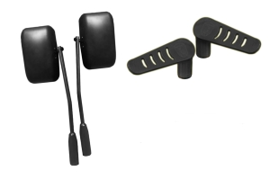 Steinjager Premium Mirror and Foot Peg Kit - Black - JL 