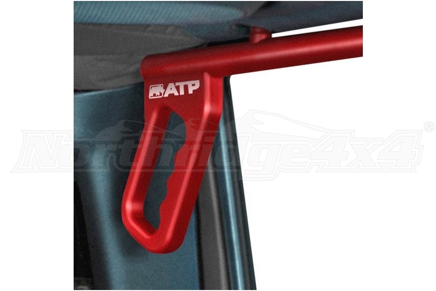 Jeep JK American Trail Products Aluminum Rear Grab Handles Pair Red