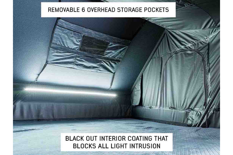 Overland Vehicle Systems XD Everest Cantilever Aluminum Hard Roof Top Tent 2 Person - Grey Body/Black Rainfly