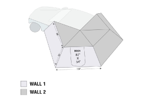 Overland Vehicle Systems Nomadic 270 LT Awning Wall, #1 - Driver Side