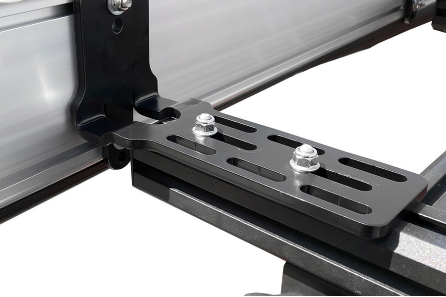 Overland Vehicle Systems Nomadic 180 Awning w/ Bracket Kit and Extended Poles - Dark Gray 