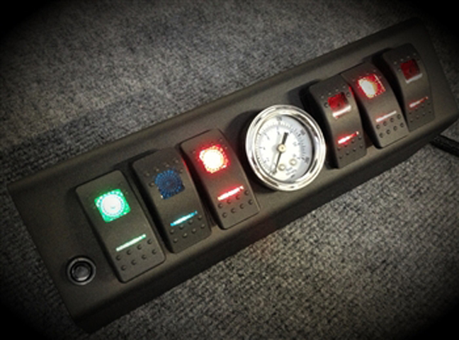 SPOD 6 Switch W/ Air Gauge And Double LED Switches & Source System Red - JK