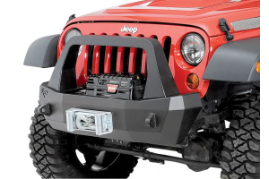 Rock-Slide Engineering Aluminum Series Shorty Front Bumper w/Bullbar and Winch Mount - JK