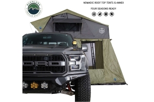 Overland Vehicle Systems Roof Top Tent Annex for Nomadic 4 Extended Roof Top Tent, Green Base With Black Floor & Travel Cover