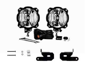 KC HiLites A-Pillar/Windshield Light Mounts w/6in Spot Beam Gravity LED Pro6 Lights Kit - JT/JL