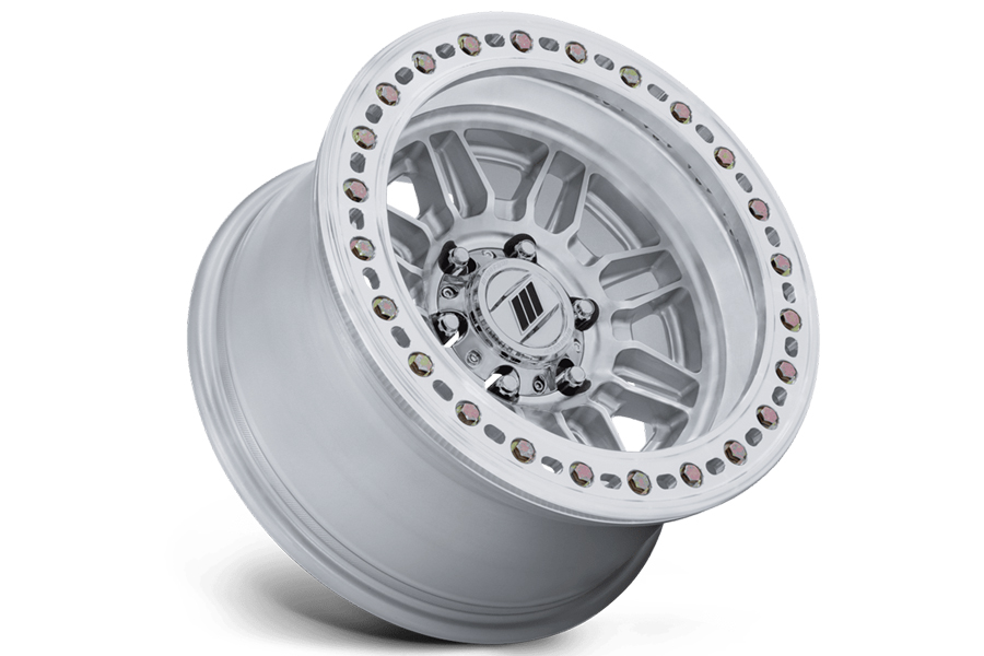 Wheel Pros Equalizer Beadlock Wheel 17X9 5X5 -38 Offset - Gloss Silver w/Machined Face - JT/JL/JK