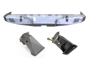 Motobilt Crusher Series Rear Bumper w/ Corner Frame Mounts - Bare Steel - JT 