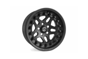 Hutchinson Rock Monster Beadlock Wheel w/Black Caps Matte Black 15x8in 5x4.5