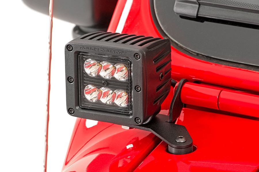 Rough Country 2in Black-Series LED Lower Windshield Kit - w/ White DRL - JT/JL except Moab Models
