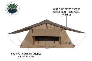 Overland Vehicle Systems TMBK 3+ Person Roof Top Tent - Tan Base, Green Rain Fly