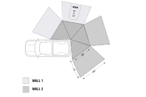 Overland Vehicle Systems Nomadic 270 LT Awning Wall, #1 - Passenger Side