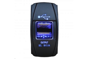 Lifetime LED Dual USB Charging Rocker Switch