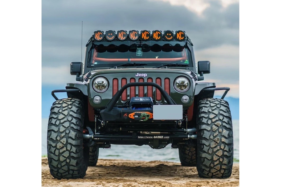 Crawltek Inferno Front Winch Bumper w/ Flat Top Stinger - Black - JK 