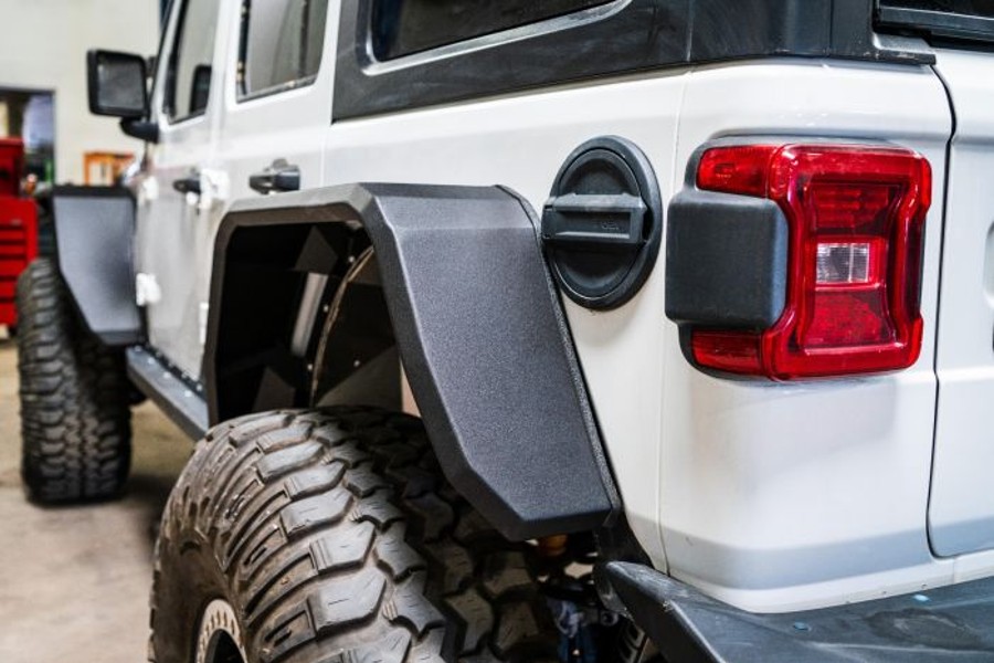 Road Armor Stealth Wide Rear Fender Flares - Texture Black - JL 