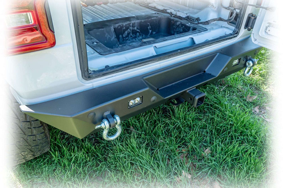 Turn Offroad Rear Bumper w/ LED Pod Lights & Hitch Receiver - JL