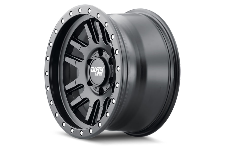 Dirty Life Canyon Pro 9309 Series Wheel, 17X9 6X5.5 0mm – Matte Black w/ Black Lip