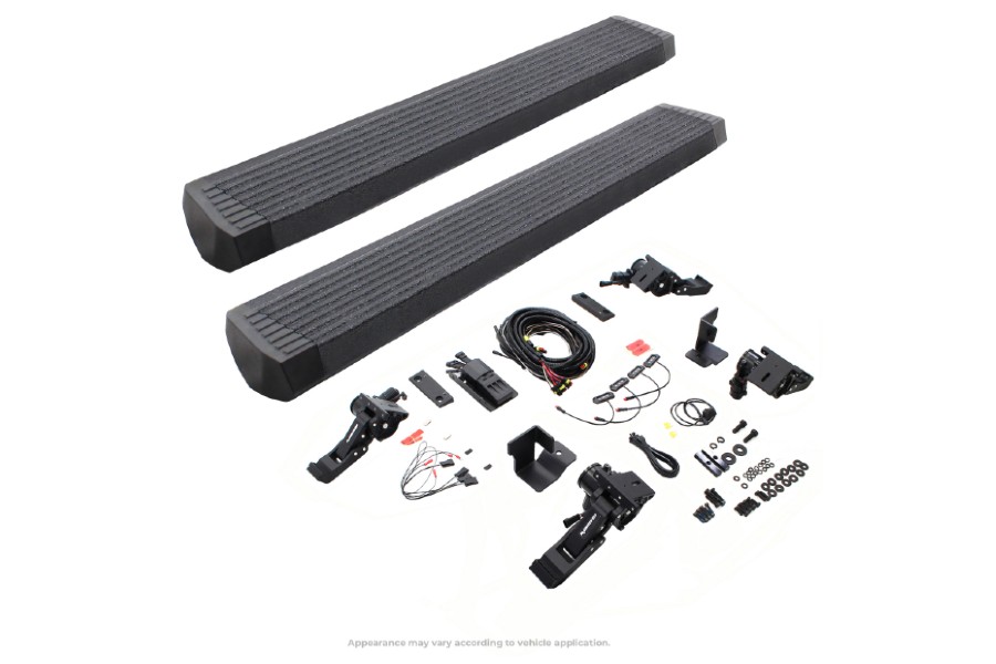 Go Rhino E-Board E1 Electric Running Board Kit, Textured Black, Cab Length - JK 2dr